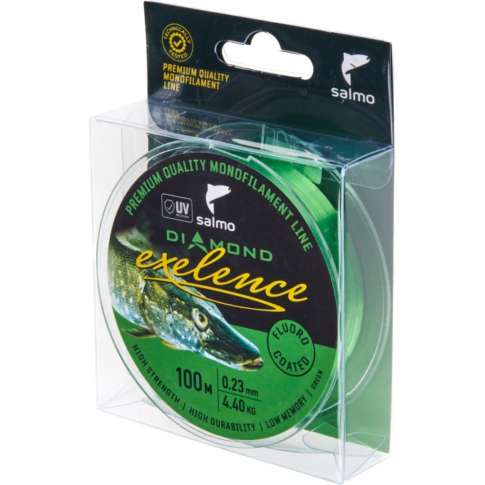 Леска монофильная SALMO DIAMOND EXELENCE FLUORO COATED Green 100/023 4031-023